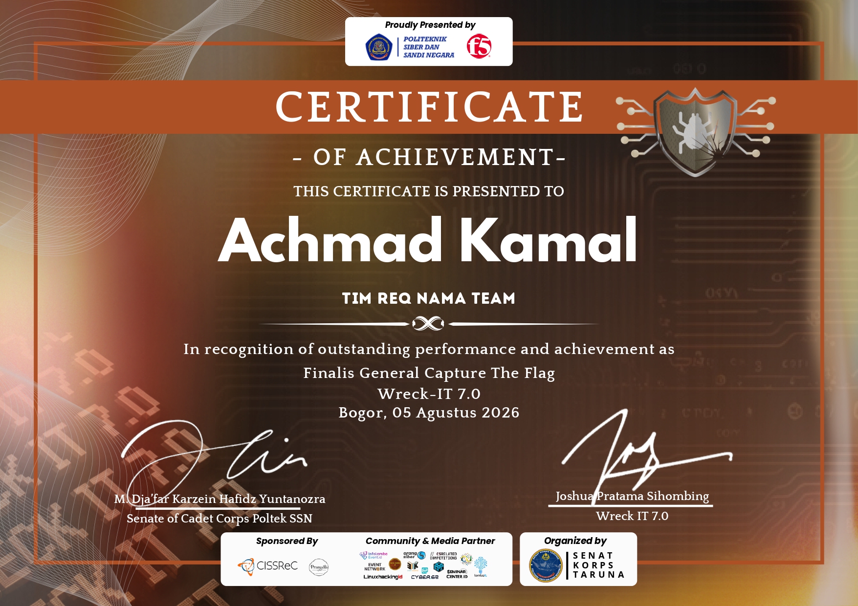 General CTF Finalist Certificate