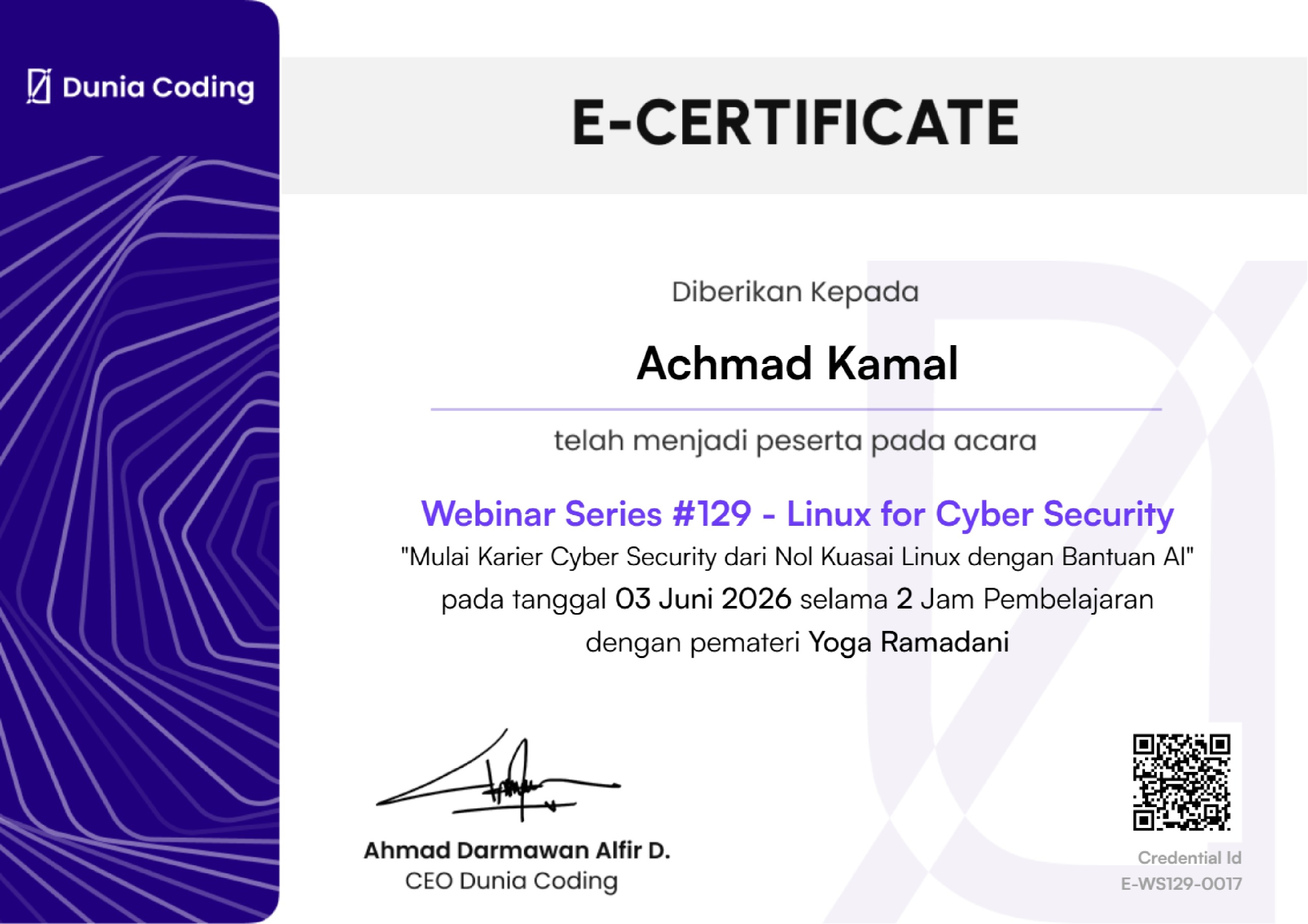 National Seminar Certificate